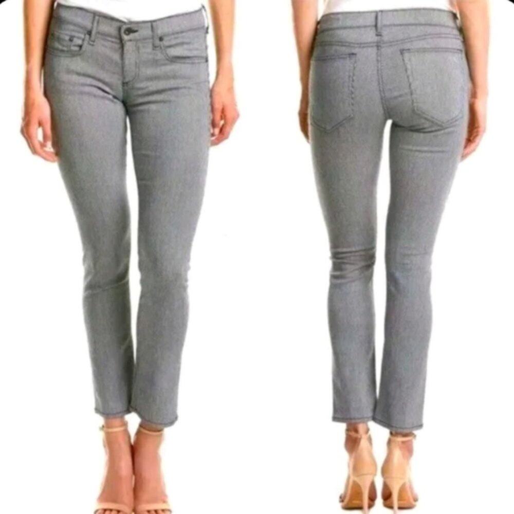 Rag & Bone The "Tomboy" Black & White Striped Skinny Jeans Size 25